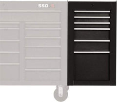 Proto - 6 Drawer Black Side Cabinet - 19" Wide x 34" High x 25" Deep, Use with 500 Series Box - Americas Industrial Supply