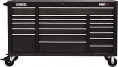 Proto - 20 Drawer Mobile Workstation - 67" Wide x 25-1/4" Deep x 41" High, Steel, Dual Black - Americas Industrial Supply