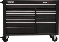 Proto - 13 Drawer Mobile Workstation - 57" Wide x 25-1/4" Deep x 43" High, Steel, Dual Black - Americas Industrial Supply