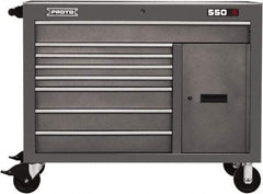 Proto - 1 Shelf, 8 Drawer, 1 Door Mobile Workstation - 50" Wide x 25-1/4" Deep x 41" High, Steel, Dual Gray - Americas Industrial Supply