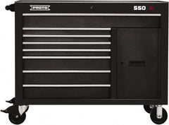 Proto - 1 Shelf, 8 Drawer, 1 Door Mobile Workstation - 50" Wide x 25-1/4" Deep x 41" High, Steel, Dual Black - Americas Industrial Supply