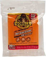 Gorilla Glue - 0.43" Diam, 4" Long, Clear, Hot Melt, Low Melt Glue Stick - Americas Industrial Supply