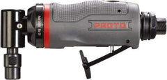 Proto - 1/4" Collet, Angle Handle, Angle Air Die Grinder - 18,500 RPM, Rear Exhaust, 4 CFM, 0.5 hp, 90 psi, 1/4" Inlet - Americas Industrial Supply