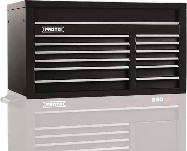 Proto - 12 Drawer Top Tool Chest - 50" Wide x 25-1/4" Deep x 27" High, Steel, Black - Americas Industrial Supply