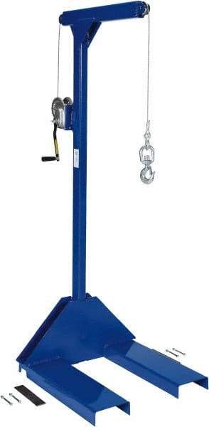 Vestil - 500 Lb Capacity, 77-1/4" Lift Pallet Truck Hoist - 1-7/8" Min Lift Height, 30" Fork Length x 7-5/8" Fork Width, 30" Overall Width - Americas Industrial Supply