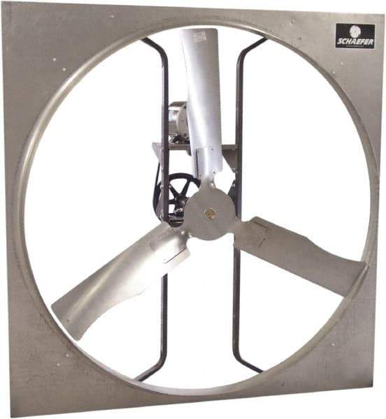 Schaefer Ventilation Equipment - 54" Blade, Belt Drive, 1-1/2 hp, 43,100 CFM, Totally Enclosed Exhaust Fan - 5/2.5 Amp, 208 to 230/460 Volt, 1 Speed, Three Phase - Americas Industrial Supply
