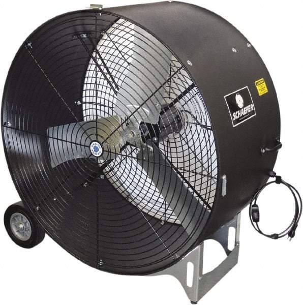 Schaefer Ventilation Equipment - 42" Blade, 3/4 hp, 10,900 & 16,600 CFM, Industrial Circulation Fan - Portable with Wheels, 2 Speed - Americas Industrial Supply