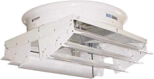 Schaefer Ventilation Equipment - 72" Blade, 3 hp, 10,000 & 64,500 CFM, Variable Speed Industrial Circulation Fan - Fan Head Only, 1 Speed - Americas Industrial Supply