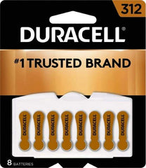 Duracell - Size 312, Zinc Air, 8 Pack, Hearing Aid Battery - 1.4 Volts, Flat Terminal, PR41, ANSI 7002ZD Regulated - Americas Industrial Supply