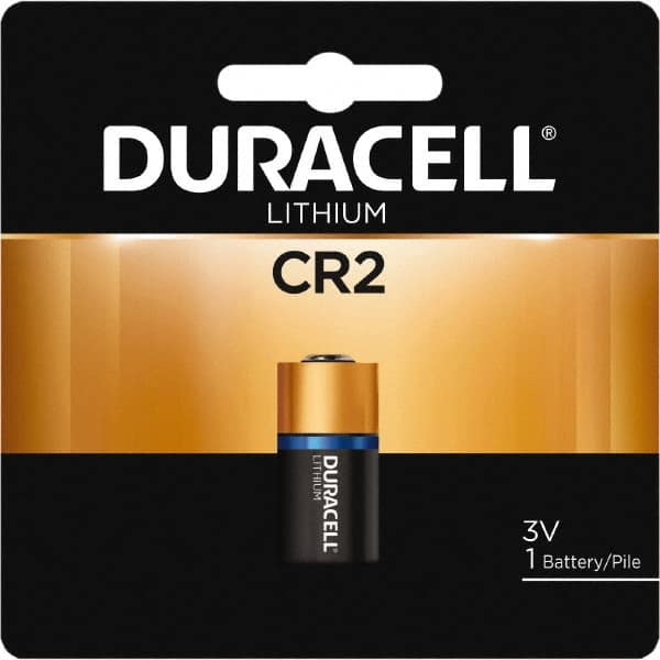 Duracell - Size CR2, Lithium, 1 Pack, Button & Coin Cell Battery - 3 Volts, Button Tab Terminal, CR17355, ANSI 5046LC Regulated - Americas Industrial Supply