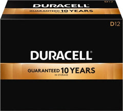 Duracell - Size D, Alkaline, 12 Pack, Standard Battery - 1.5 Volts, Button Tab Terminal, LR20, ANSI 13A Regulated - Americas Industrial Supply