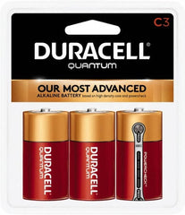 Duracell - Size C, Alkaline, 3 Pack, Standard Battery - 1.5 Volts, Button Tab Terminal, LR14, ANSI 14A Regulated - Americas Industrial Supply