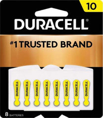 Duracell - Size 10, Zinc Air, 8 Pack, Hearing Aid Battery - 1.4 Volts, Flat Terminal, PR70, ANSI 7005ZD Regulated - Americas Industrial Supply