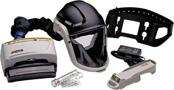 3M - Size Adjustable, Adjustable PAPR System - Hard Hat with Face Shield Headgear, Window, Auto Darkening Filter, Use for Heavy Industry & Healthcare - Americas Industrial Supply