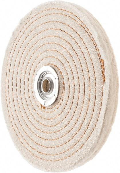 Value Collection - 6" Diam x 1/2" Thick Unmounted Buffing Wheel - 50 Ply, Polishing, 1" Arbor Hole, Hard Density - Americas Industrial Supply