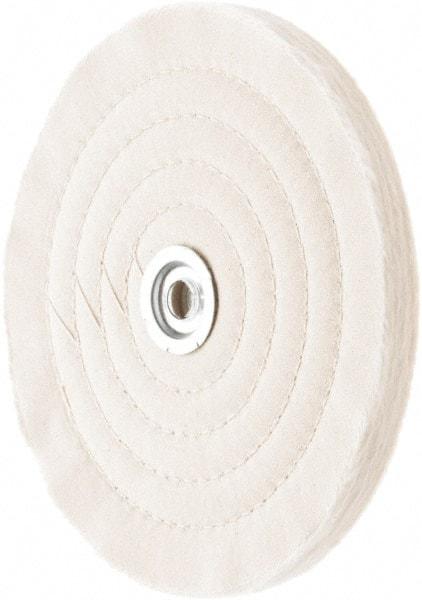 Value Collection - 8" Diam x 1/2" Thick Unmounted Buffing Wheel - 50 Ply, Polishing, 1" Arbor Hole, Medium Density - Americas Industrial Supply