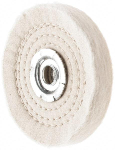 Value Collection - 4" Diam x 1/2" Thick Unmounted Buffing Wheel - 50 Ply, Polishing, 1" Arbor Hole, Hard Density - Americas Industrial Supply