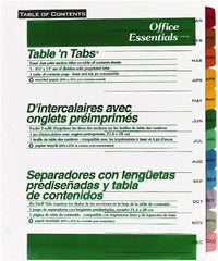 Office Essentials - 11 x 8 1/2" Jan to Dec Label, 12 Tabs, 3-Hole Punched, Preprinted Tab Dividers - Multicolor Tabs, White Folder - Americas Industrial Supply