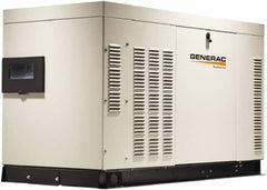 Generac Power - 1 Phase LP & NG Liquid Cooled Standby Power Generator without Transfer Switch - 120/240 V, 27 kW, OHVI, Bisque Aluminum Enclosure, Use 149 (LP) & 396 (NG) to Fuel - Americas Industrial Supply