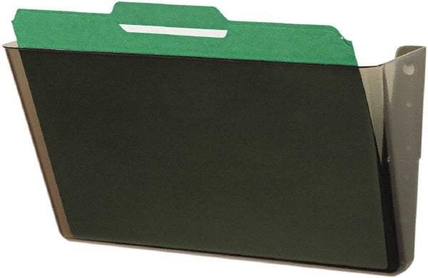 Deflect-o - 13" Wide x 7" High x 4" Deep Plastic Wall File - 1 Compartment, Smoke - Americas Industrial Supply