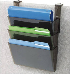 Deflect-o - 13" Wide x 7" High x 4" Deep Plastic Wall File - 3 Compartments, Black - Americas Industrial Supply