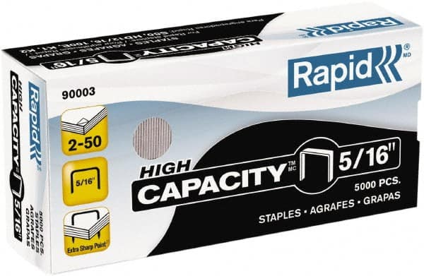 Rapid - 5/16" Leg Length, Galvanized Steel Staplers-Full Strip Desktop Staples - 50 Sheet Capacity, For Use with Rapid S50 High-Capacity SuperFlatClinch Half Strip Desktop Stapler, K1 Pliers, K2 & R90E - Americas Industrial Supply