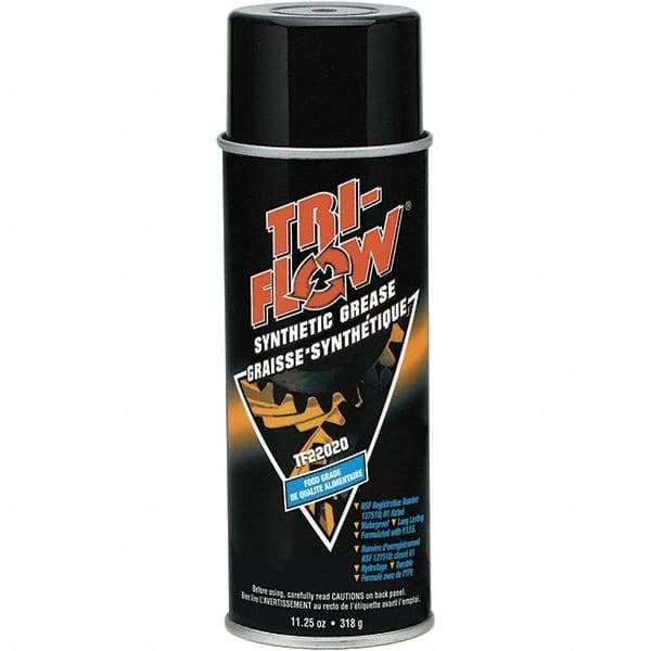 Tri-Flow - 11.25 oz Aerosol Synthetic High Temperature Grease - Translucent White, Food Grade & High Temperature, 400°F Max Temp, - Americas Industrial Supply