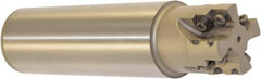 Millstar - 1-1/2" Cut Diam, 1.58" Max Depth, 1-1/2" Shank Diam, Cylindrical Shank Indexable High-Feed End Mill - Screw Holding Method, HFCI-1204 Insert, HFSS Toolholder, Through Coolant - Americas Industrial Supply
