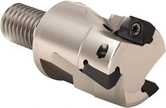 Seco - 1-1/2" Cut Diam, 0.433" Max Depth of Cut, 1.57" OAL, Indexable Square Shoulder End Mill - XO.X 1204 Inserts, M16 Modular Connection, 90° Lead Angle, Through Coolant, Series Super Turbo - Americas Industrial Supply