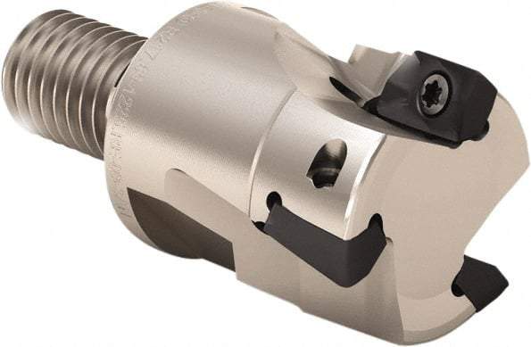 Seco - 20mm Cut Diam, 11mm Max Depth of Cut, 28mm OAL, Indexable Square Shoulder End Mill - XO.. 1204 Inserts, M10 Modular Connection, 90° Lead Angle, Through Coolant, Series Super Turbo - Americas Industrial Supply