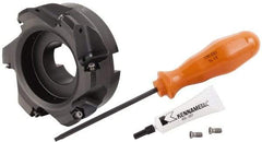 Kennametal - 4" Cut Diam, 1-1/2" Arbor Hole, 3.23mm Max Depth of Cut, 45° Indexable Chamfer & Angle Face Mill - 6 Inserts, HNGJ 0604... Insert, Right Hand Cut, 6 Flutes, Through Coolant, Series Dodeka Mini - Americas Industrial Supply