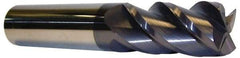 Accupro - 5/8", 1-1/4" LOC, 5/8" Shank Diam, 3-1/2" OAL, 4 Flute, Solid Carbide Square End Mill - Single End, AlTiN Finish, Spiral Flute, 40° Helix, Centercutting, Right Hand Cut, Right Hand Flute - Americas Industrial Supply