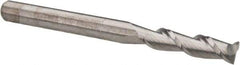 Accupro - 1/8", 1/2" LOC, 1/8" Shank Diam, 1-1/2" OAL, 2 Flute, Solid Carbide Square End Mill - Single End, Uncoated, Spiral Flute, 40° Helix, Centercutting, Right Hand Cut, Right Hand Flute - Americas Industrial Supply