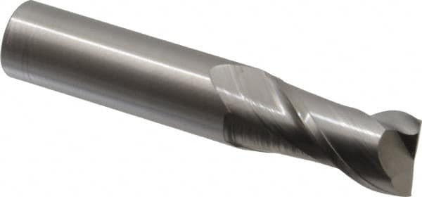 Accupro - 3/4", 1-1/2" LOC, 3/4" Shank Diam, 4" OAL, 2 Flute, Solid Carbide Square End Mill - Single End, Uncoated, Spiral Flute, 40° Helix, Centercutting, Right Hand Cut, Right Hand Flute - Americas Industrial Supply