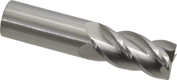 Accupro - 7/8", 1-3/4" LOC, 7/8" Shank Diam, 4" OAL, 4 Flute, Solid Carbide Square End Mill - Single End, Uncoated, Spiral Flute, 40° Helix, Centercutting, Right Hand Cut, Right Hand Flute - Americas Industrial Supply