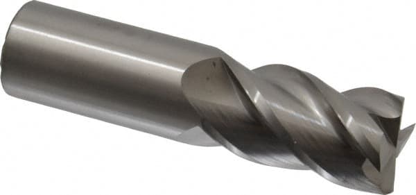 Accupro - 1", 1-3/4" LOC, 1" Shank Diam, 4" OAL, 4 Flute, Solid Carbide Square End Mill - Single End, Uncoated, Spiral Flute, 40° Helix, Centercutting, Right Hand Cut, Right Hand Flute - Americas Industrial Supply