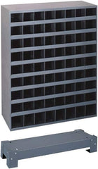 Durham - 40 Bin Bin Shelving Unit with Openings and Base - 12 Inch Overall Depth x 24 Inch Overall Height, Gray Steel Bins - Americas Industrial Supply