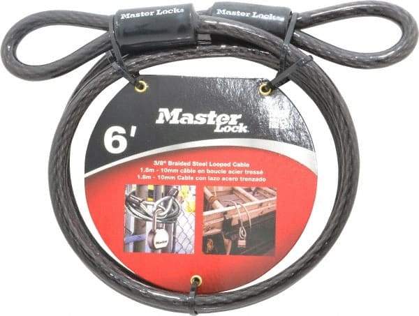 Master Lock - 6' Long Heavy Duty Cable - 3/8" Diam - Americas Industrial Supply