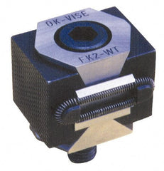 Mitee-Bite - 33,000 Lb Holding Force Double Vise Wedge Clamp - 2.24" Wide x 1.65" Deep x 1.65" High Base, 48 to 52 HRC, 2.24 to 2.64" Jaw Spread, 250 Lb/Ft Torque, 5/8-11 Screw Thread - Americas Industrial Supply