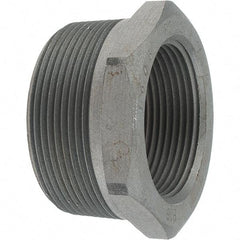 Made in USA - Size 2 x 1-1/2", Class 3,000, Forged Carbon Steel Black Pipe Hex Bushing - 3,000 psi, Threaded End Connection - Americas Industrial Supply
