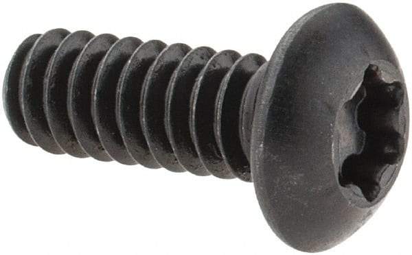 Camcar - #10-24 UNC Torx Plus Drive, Button Screw - Alloy Steel, Black Oxide Finish, Fully Threaded, 1/2" Length Under Head - Americas Industrial Supply