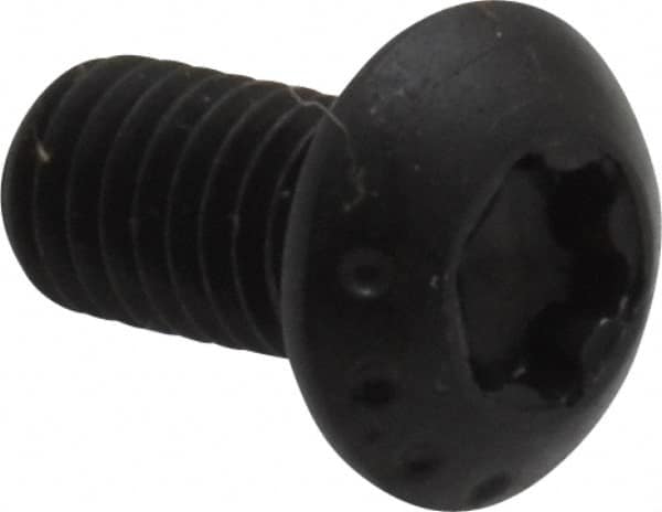 Camcar - #10-32 UNF Torx Plus Drive, Button Screw - Alloy Steel, Black Oxide Finish, Fully Threaded, 3/8" Length Under Head - Americas Industrial Supply
