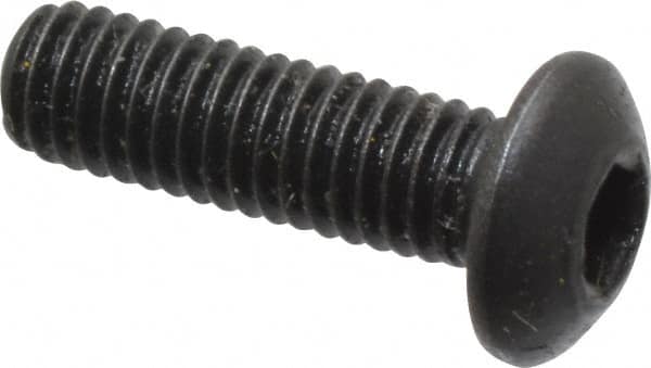 Holo-Krome - M3x0.50 Metric Coarse Hex Socket Drive, Button Screw - Grade 12.9 Alloy Steel, Black Oxide Finish, Fully Threaded, 10mm Length Under Head - Americas Industrial Supply