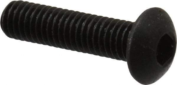 Holo-Krome - M3x0.50 Metric Coarse Hex Socket Drive, Button Screw - Grade 12.9 Alloy Steel, Black Oxide Finish, Fully Threaded, 12mm Length Under Head - Americas Industrial Supply
