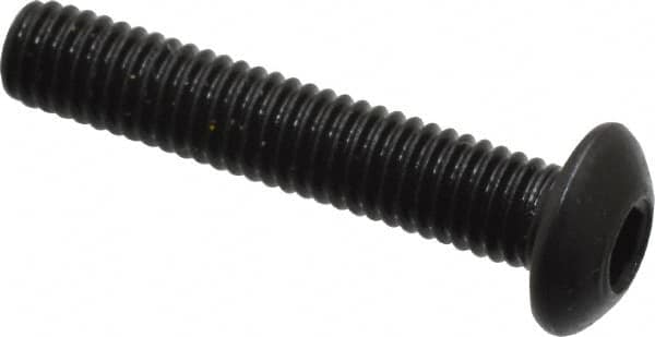 Holo-Krome - M3x0.50 Metric Coarse Hex Socket Drive, Button Screw - Grade 12.9 Alloy Steel, Black Oxide Finish, Fully Threaded, 16mm Length Under Head - Americas Industrial Supply