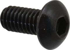 Holo-Krome - M4x0.70 Metric Coarse Hex Socket Drive, Button Screw - Grade 12.9 Alloy Steel, Black Oxide Finish, Fully Threaded, 8mm Length Under Head - Americas Industrial Supply