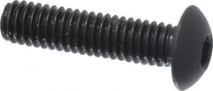 Holo-Krome - M4x0.70 Metric Coarse Hex Socket Drive, Button Screw - Grade 12.9 Alloy Steel, Black Oxide Finish, Fully Threaded, 16mm Length Under Head - Americas Industrial Supply