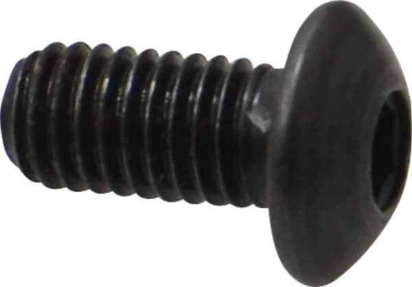 Holo-Krome - M5x0.80 Metric Coarse Hex Socket Drive, Button Screw - Grade 12.9 Alloy Steel, Black Oxide Finish, Fully Threaded, 10mm Length Under Head - Americas Industrial Supply
