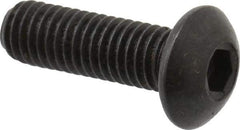 Holo-Krome - M5x0.80 Metric Coarse Hex Socket Drive, Button Screw - Grade 12.9 Alloy Steel, Black Oxide Finish, Fully Threaded, 16mm Length Under Head - Americas Industrial Supply