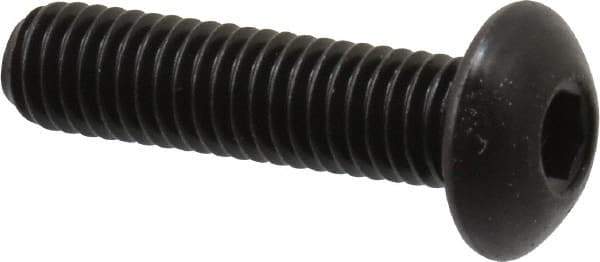 Holo-Krome - M5x0.80 Metric Coarse Hex Socket Drive, Button Screw - Grade 12.9 Alloy Steel, Black Oxide Finish, Fully Threaded, 20mm Length Under Head - Americas Industrial Supply